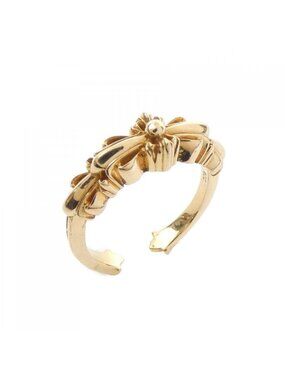 Chrome Hearts Baby Classic Dbl Flrl Cross Open Gld Ring